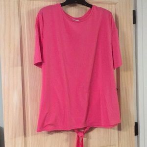 NWT 2x Ava & Viv Pink Blouse w/tie belt